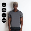 Diego Muscle Tee | Heavyweight | 13.5oz | Ringer T-Shirt Vintage Grey | Black