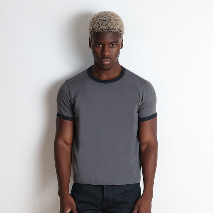 Diego Muscle Tee | Heavyweight | 13.5oz | Ringer T-Shirt Vintage Grey | Black