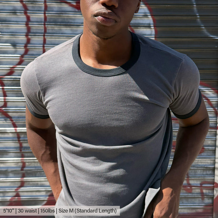 Diego Muscle Tee | Heavyweight | 13.5oz | Ringer T-Shirt Vintage Grey | Black