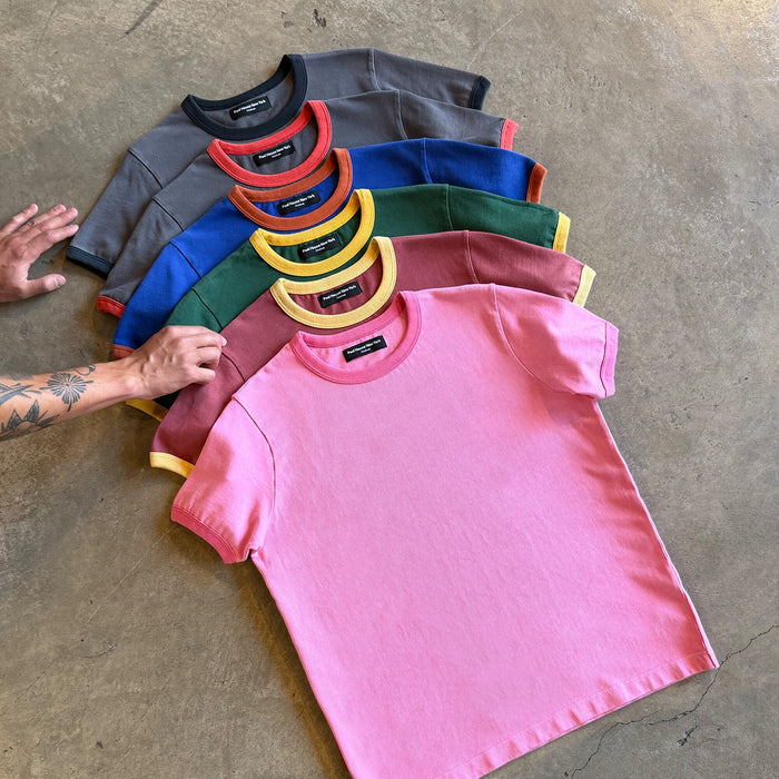 Diego Muscle Tee | Heavyweight | 13.5oz | Ringer T-Shirt Trojan Red | Butter Yellow