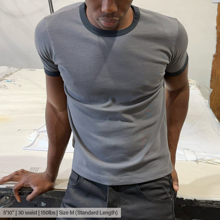 Diego Muscle Tee | Heavyweight | 13.5oz | Ringer T-Shirt Vintage Grey | Black