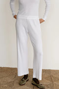 Donni - Pointelle Simple Crop Pant in Powder