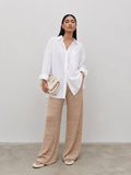 Candy Is 5'6" & Wears Size UK S|Eda Crotchet Knit Trousers - Oatmeal