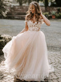 Elegant Off the Shoulder Flora Lace A-line Wedding Dresses,WD3050