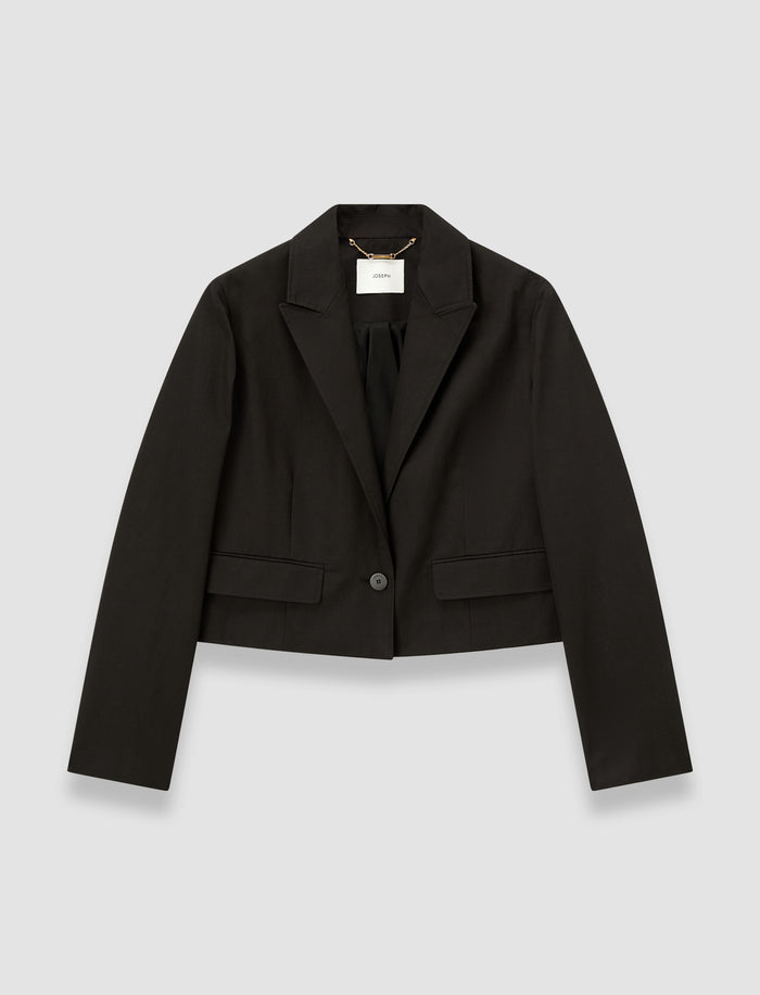 Black Elias Cotton Linen Jacket - Joseph