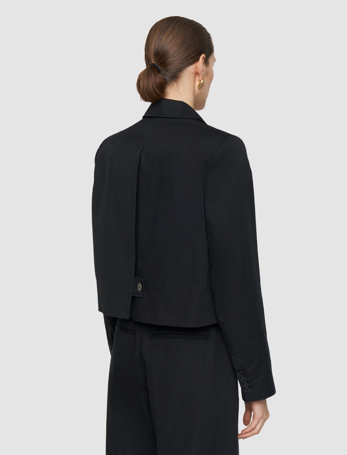 Black Elias Cotton Linen Jacket - Joseph