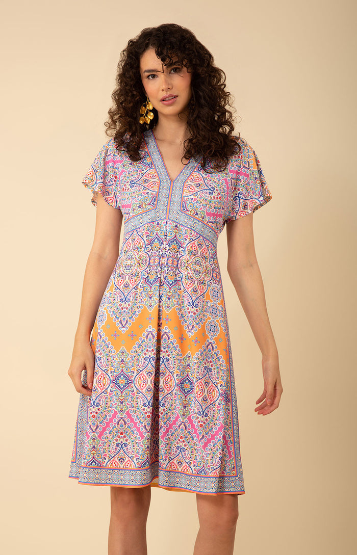 Elise Jersey Midi Dress, color_orange