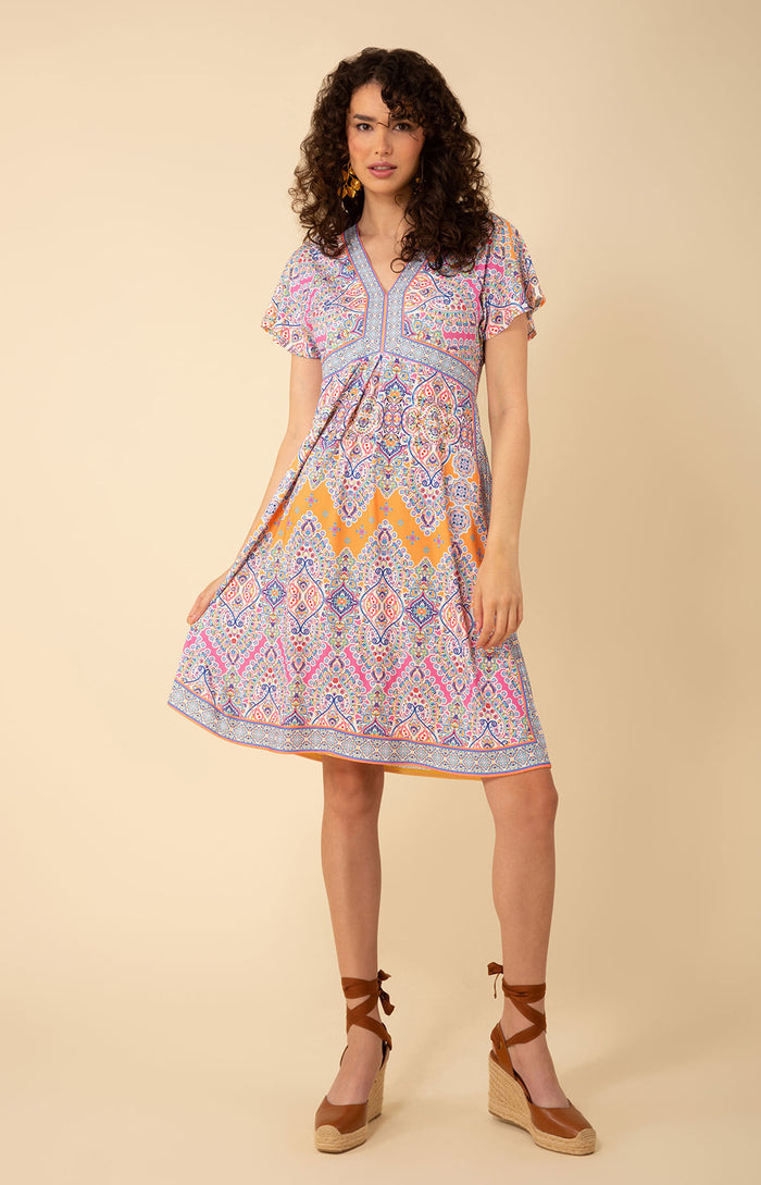 Elise Jersey Midi Dress, color_orange