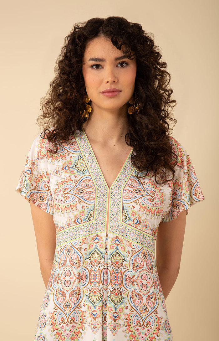 Elise Jersey Midi Dress, color_ivory