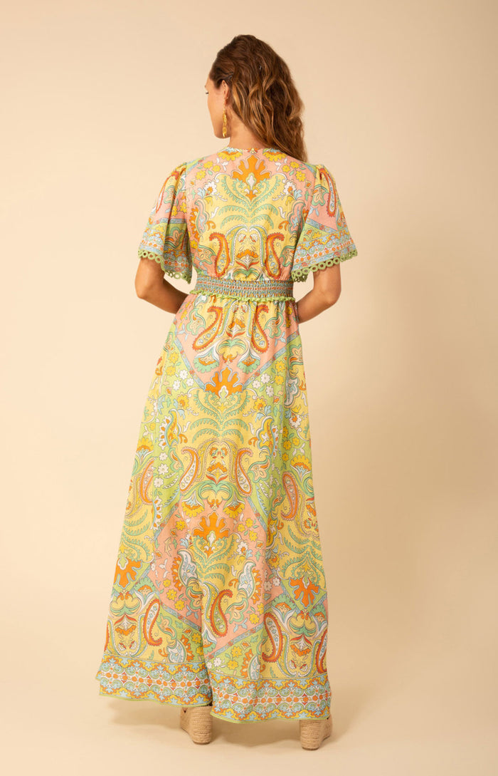 Elsie Linen Maxi Dress, color_green