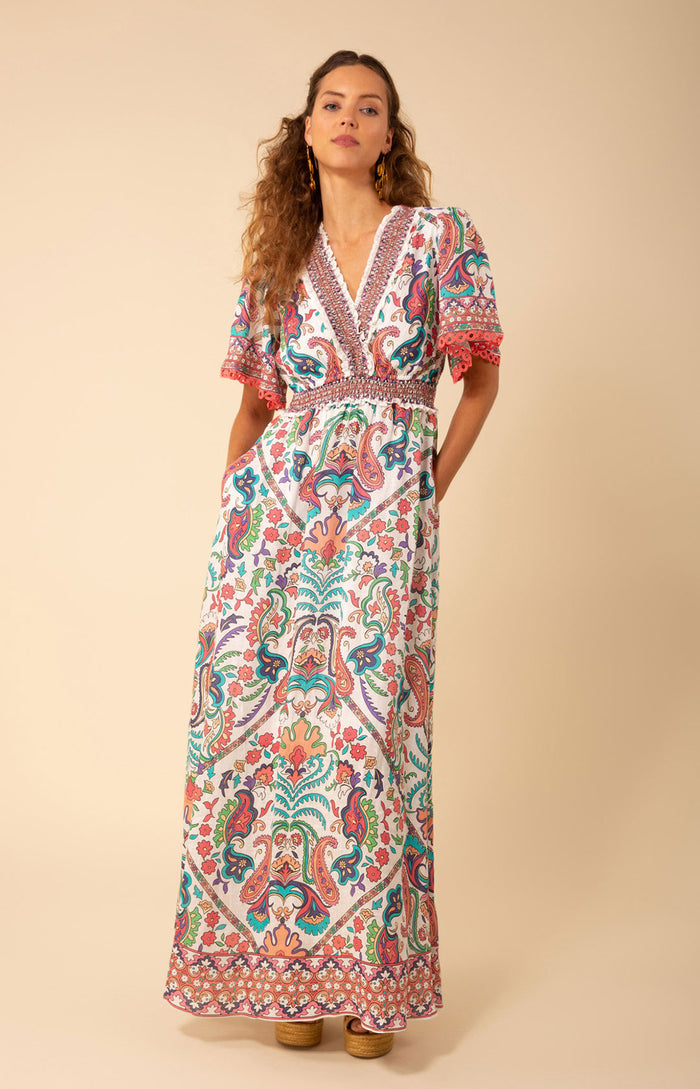 Elsie Linen Maxi Dress, color_ivory