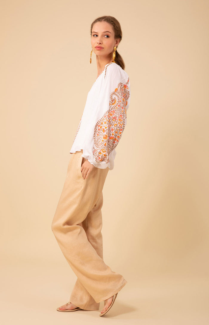 Emersyn Solid Linen Pant, color_beige