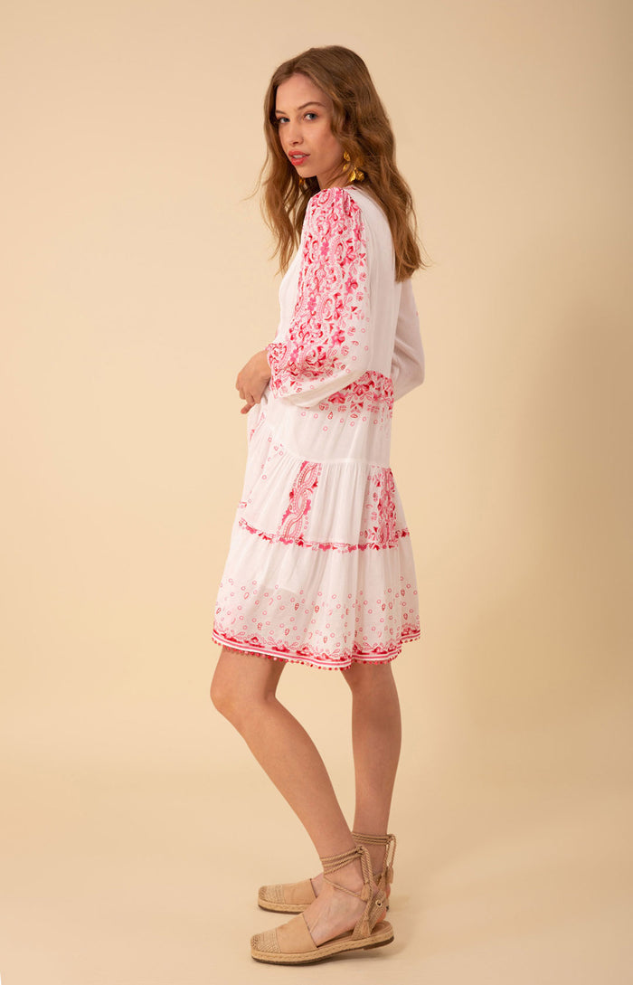 Emery Embroidered Dress, color_fuchsia