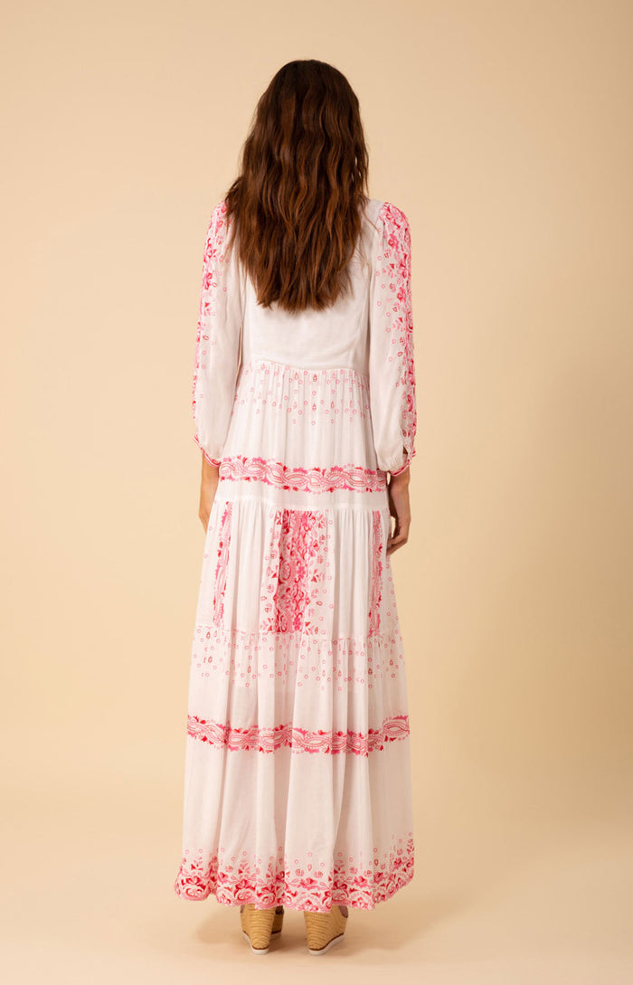 Emery Embroidered Maxi Dress, color_fuchsia