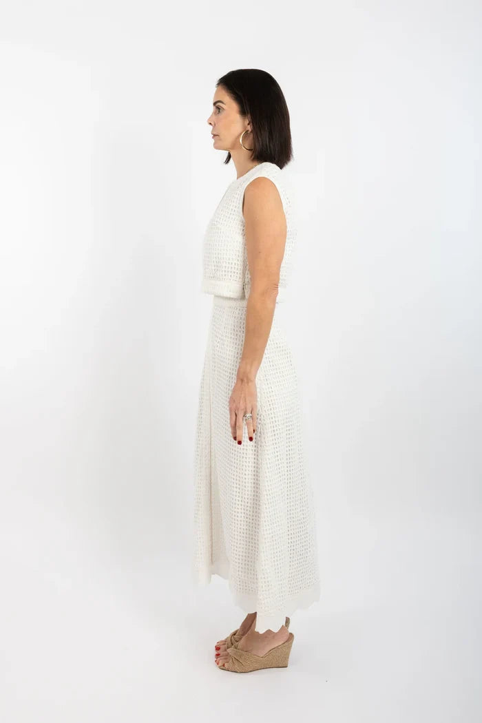 Emmy Skirt - White Cutout Lace
