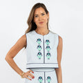 Emmy Top, Mini Navy Henrietta