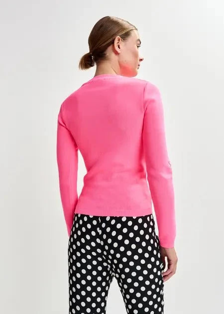 Essentiel Antwerp - Jardens Pink Knitted Sweater w/ Floral Embroideries - Kalifornia Jean Bar