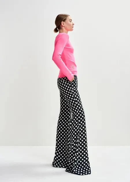 Essentiel Antwerp - Jardens Pink Knitted Sweater w/ Floral Embroideries - Kalifornia Jean Bar