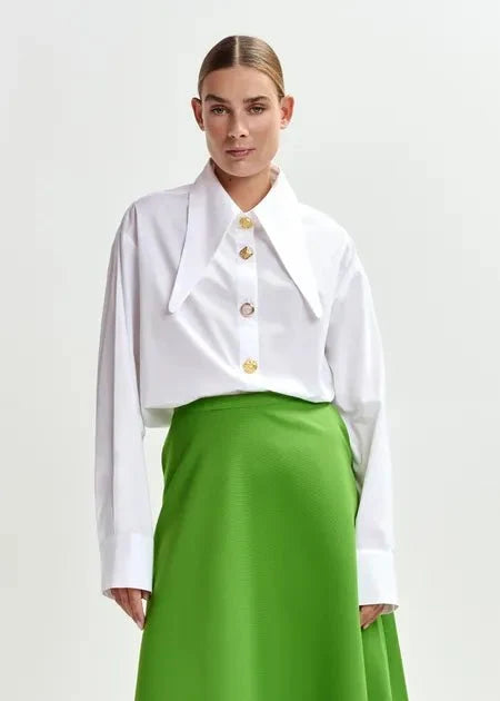 Essentiel Antwerp - Jomato White Elongated Collar Shirt - Kalifornia Jean Bar