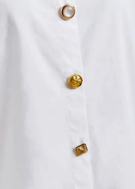 Essentiel Antwerp - Jomato White Elongated Collar Shirt - Kalifornia Jean Bar
