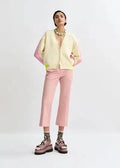 Essentiel Antwerp - Off - White Pink Yellow Colorblock Cardigan - Kalifornia Jean Bar