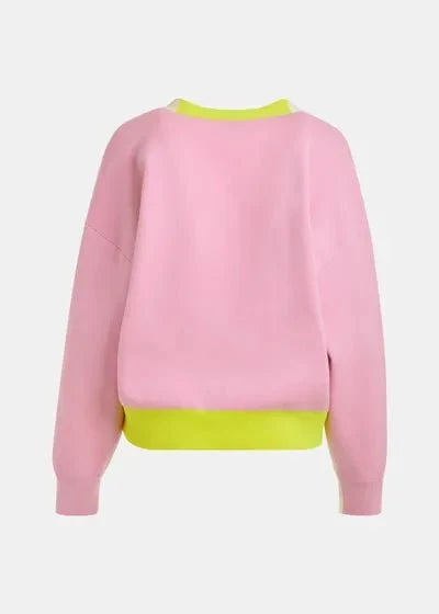 Essentiel Antwerp - Off - White Pink Yellow Colorblock Cardigan - Kalifornia Jean Bar