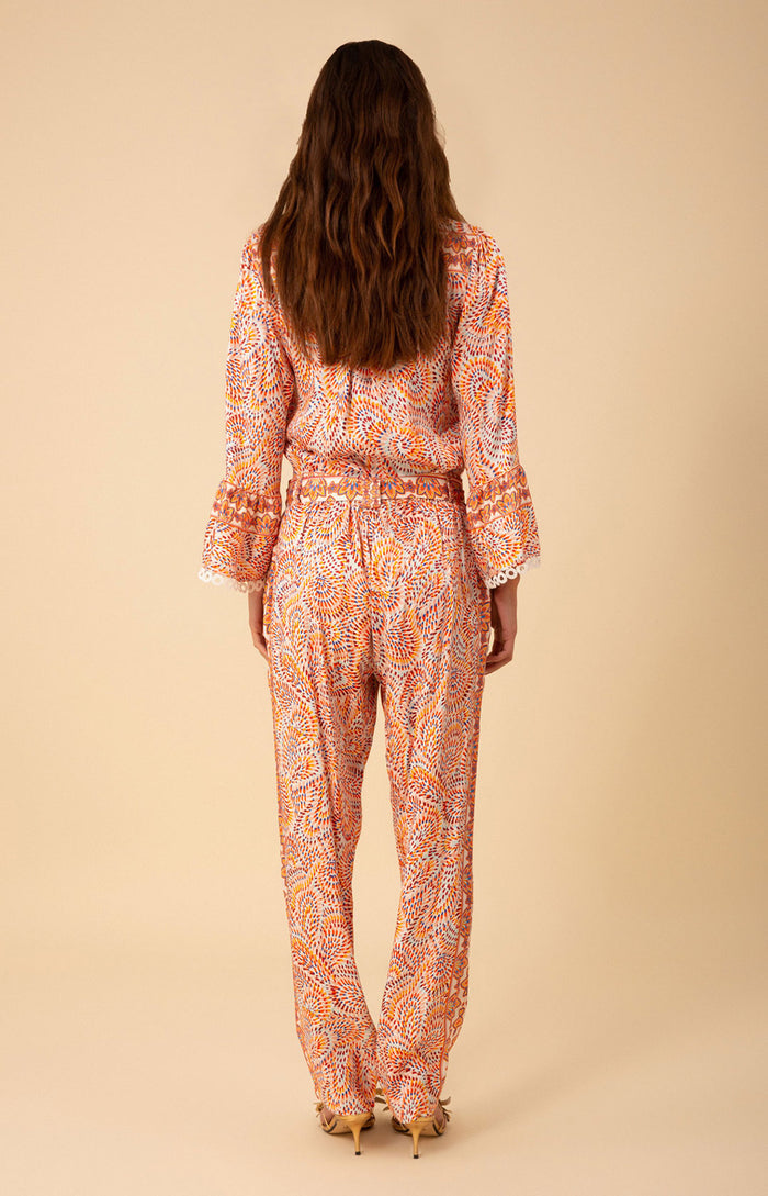 Esther Twill Pant, color_coral