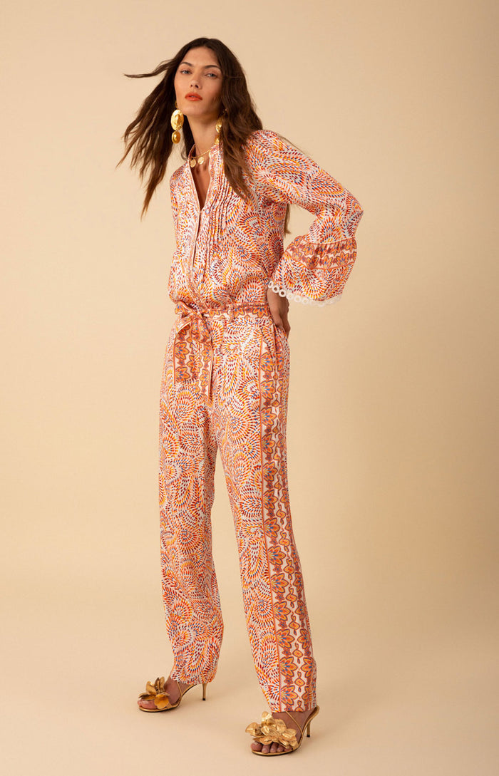 Esther Twill Pant, color_coral