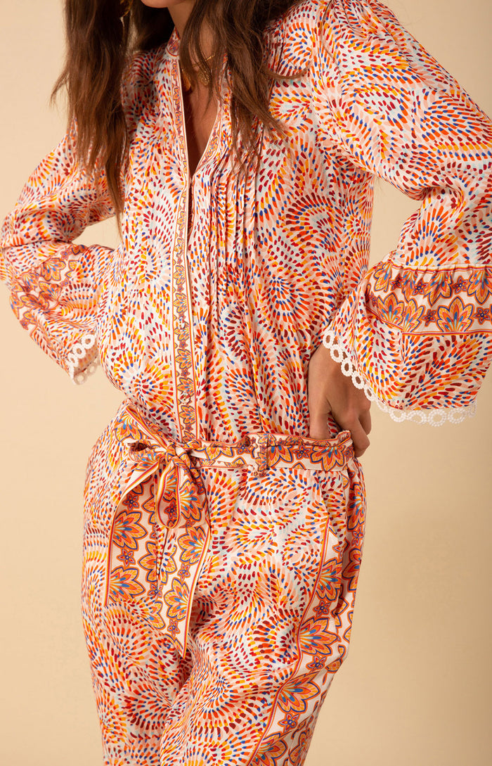 Esther Twill Pant, color_coral