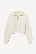 Éterne - Cream Half - Zip Cropped Sweatshirt - Kalifornia Jean Bar