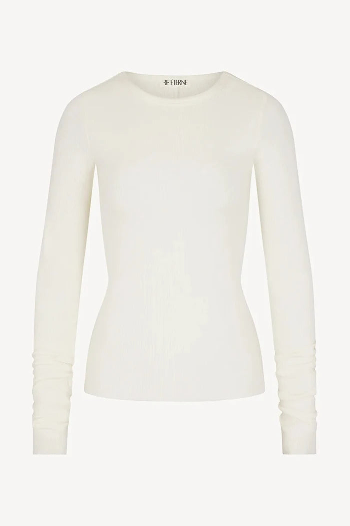 Éterne - Cream Long Sleeve Fitted Top - Kalifornia Jean Bar
