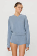 Éterne - Cropped V - Neck Sweatshirt Slate - Kalifornia Jean Bar