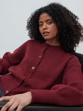 Etta Knit Bomber Jacket - Burgundy
