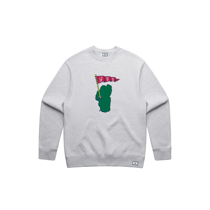 Fade Golf Co - Lake Tahoe Country Club Crewneck in Athletic Heather - Kalifornia Jean Bar