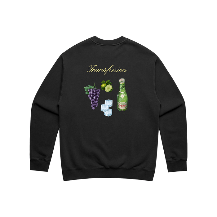 Fade Golf Co. - Transfusion Crewneck in Faded Black - Kalifornia Jean Bar