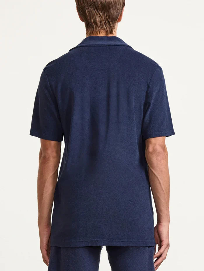 T-shirts Frescobol Carioca Faustino Terry Cotton Polo Navy Blue Apoella