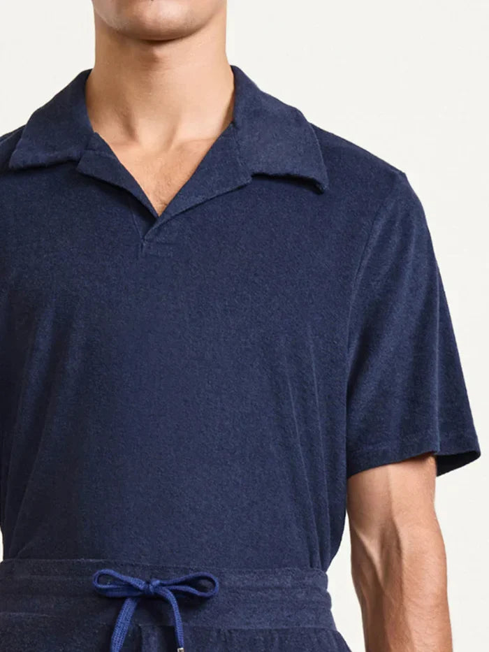 T-shirts Frescobol Carioca Faustino Terry Cotton Polo Navy Blue Apoella