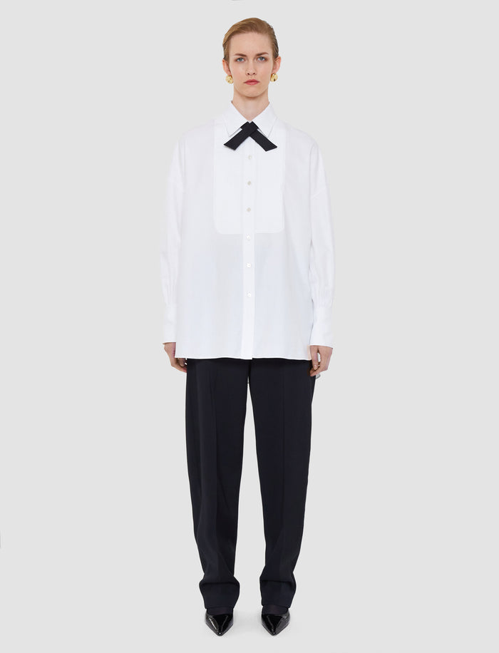 White Ferrus Tuxedo Cotton Shirt - Joseph