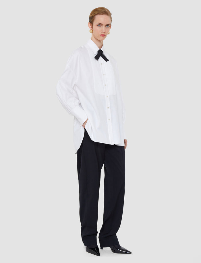 White Ferrus Tuxedo Cotton Shirt - Joseph