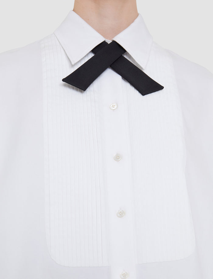 White Ferrus Tuxedo Cotton Shirt - Joseph