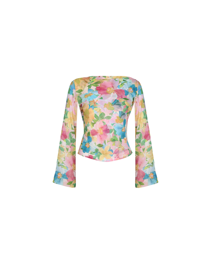 FIREBIRD CHIFFON COWL TOP LOLLY FLORAL