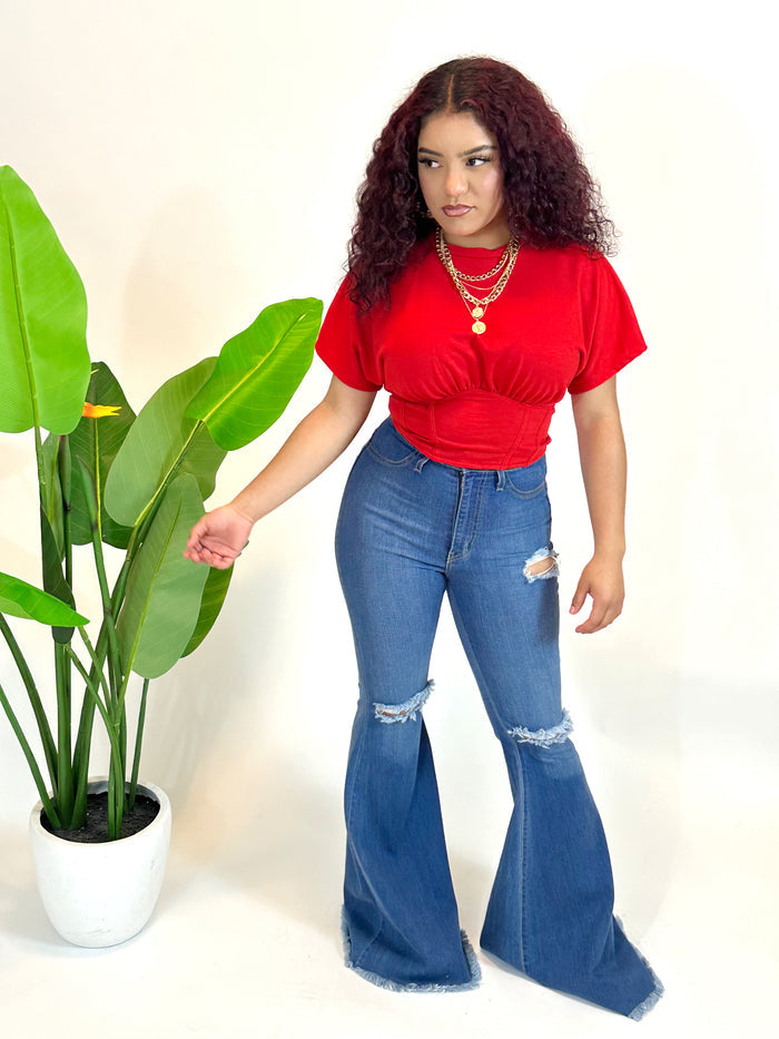 Flare and Fly Distressed Jeans image 0