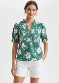 Floral Print Ruffle Neck Top