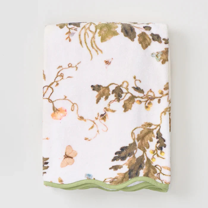 Floral Scallop Bath Towel | Leah O’Connell Vivian Magnolia
