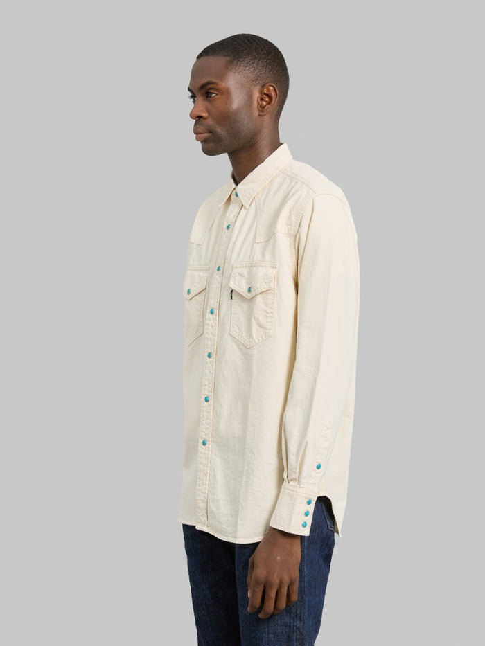 Fob Factory F3512 Western Shirt Ecru side