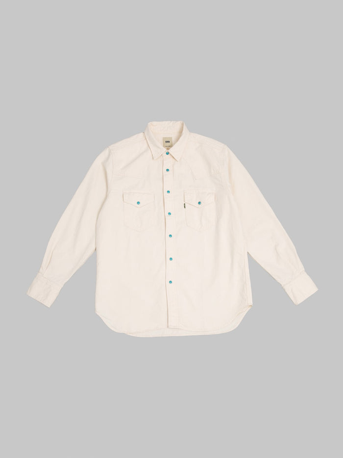 Fob Factory F3512 Western Shirt Ecru front