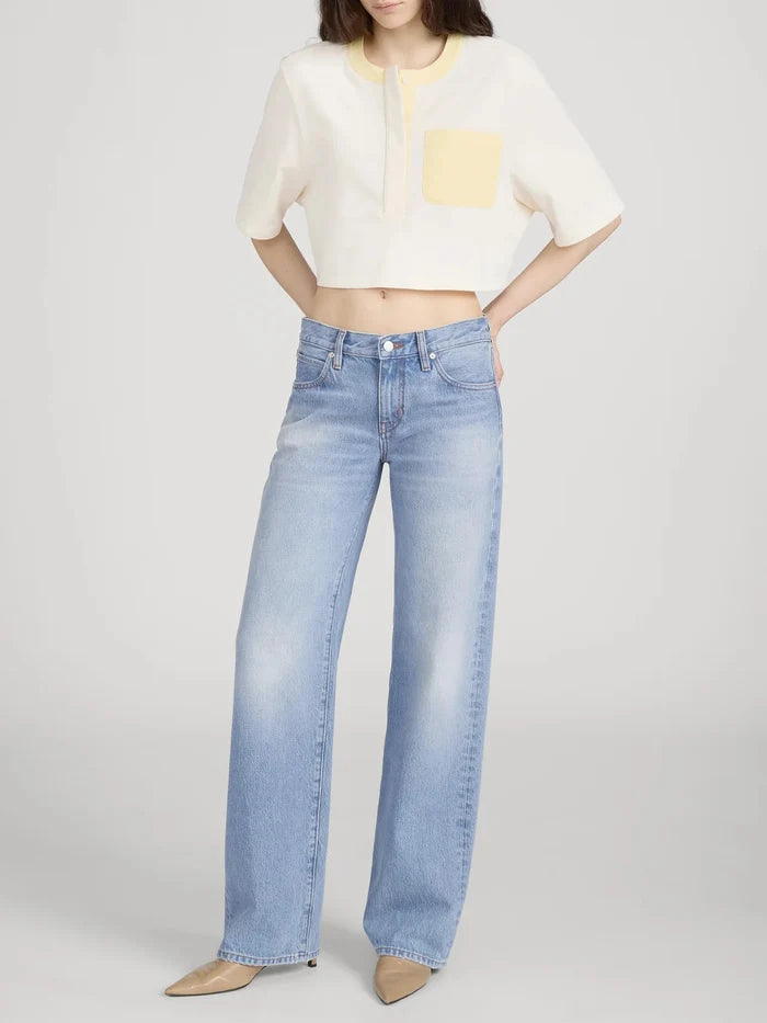 Frame - The Saturday Straight Leg in Static - Kalifornia Jean Bar