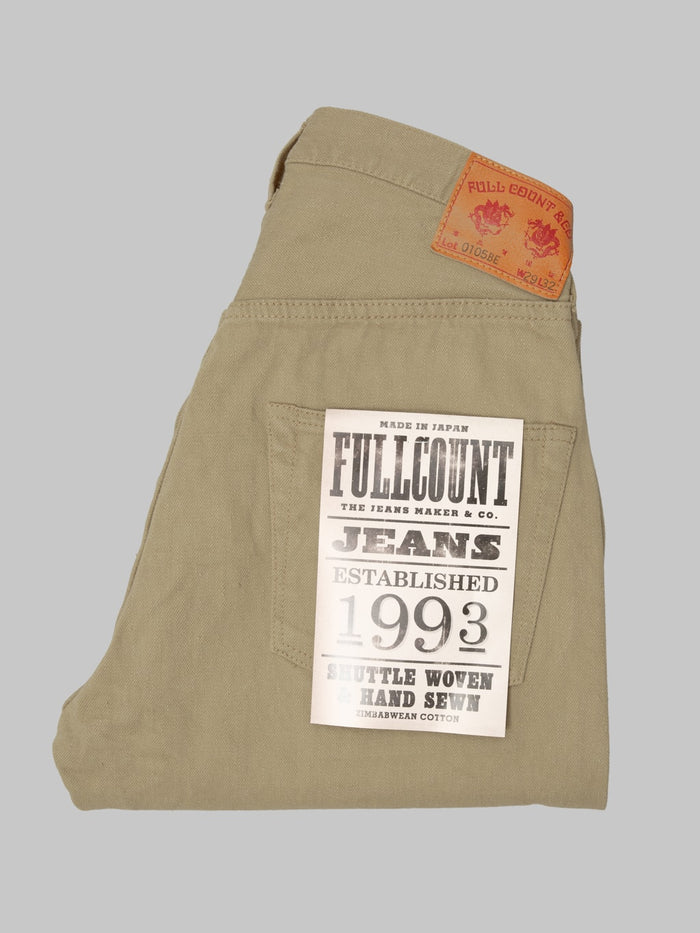 Fullcount 0105BE 12oz Wide Straight Jeans Beige