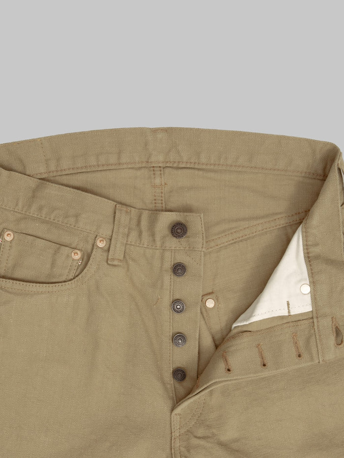 Fullcount 0105BE 12oz Wide Straight Jeans Beige