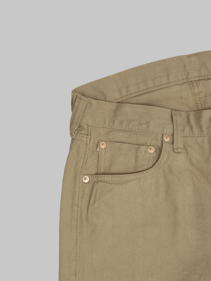 Fullcount 0105BE 12oz Wide Straight Jeans Beige